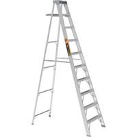 Step Ladder with Paint Tray, 10', Aluminum, 225 lbs. Capacity, Type 2 Seaboard Timber Mart