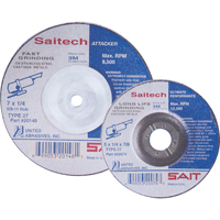 Saitech Ultimate Performance Grinding Wheel, 4" x 1/4", 3/8" Arbor, Aluminum Oxide, Type 27 Seaboard Timber Mart