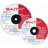 Cut-Off Wheel, 4" x 0.045", 5/8" Arbor, Type 27, Aluminum Oxide, 13500 RPM Seaboard Timber Mart