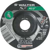 Aluminium Depressed Centre Grinding Wheels, 4-1/2" x 1/4", 7/8" Arbor, Type 27 Seaboard Timber Mart