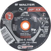 Double-X Depressed Centre Grinding Wheel, 4-1/2" x 1/4", 5/8"-11 Arbor, Type 27S Seaboard Timber Mart