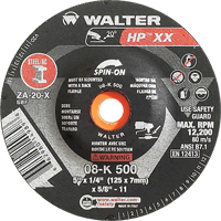 Double-X Depressed Centre Grinding Wheel, 5" x 1/4", 5/8"-11 Arbor, Type 27S Seaboard Timber Mart