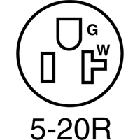 2-Pole 3-Wire Grounding Straight Blade Connector, 5-20P, Nylon Seaboard Timber Mart