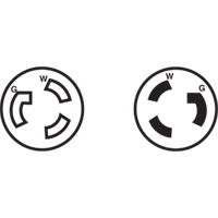 2-Pole 3-Wire Grounding Locking Plug, Nylon, 15 Amps, 250 V, L6-15P Seaboard Timber Mart