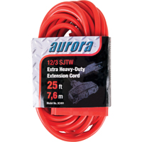 Vinyl Extension Cord, Outdoor, SJTW, 12/3 AWG, 15 A, 3 Outlet(s), 25' Seaboard Timber Mart