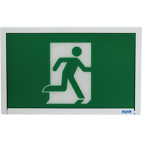 Running Man Exit Sign, LED, Battery Operated, 12" L x 7 1/2" W, Pictogram Seaboard Timber Mart