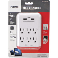 Prime&reg; USB Charger with Surge Protector Seaboard Timber Mart