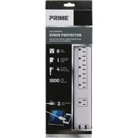 Limiteurs de surtension avec chargeur USB, 6 Prises, 1800 J, 1875 W, Cordon 4' Seaboard Timber Mart