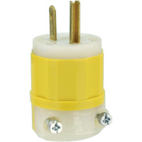Industrial Grade Straight-Blade Plug, Impact Modified Nylon, 15 A, 125 V Seaboard Timber Mart