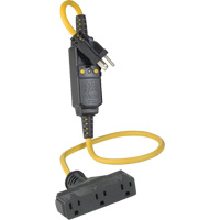 Triple-Tap Inline GCFI Extension Cord & Connector, 120 V, 15 Amps, 3' Cord Seaboard Timber Mart