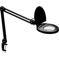 Adjustable Magnifier Lamp, 5 Diopter, LED Light, 47" Arm, C-Clamp, Black Seaboard Timber Mart