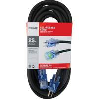 All-Rubber Extension Cord, Outdoor, SJOOW, 12/3 AWG, 15 A, 25' Seaboard Timber Mart