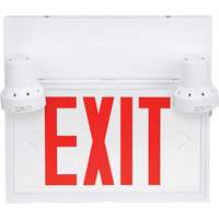 Exit Sign with Security Lights, LED, Battery Operated/Hardwired, 12-1/10" L x 11" W, English Seaboard Timber Mart