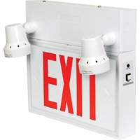 Exit Sign with Security Lights, LED, Battery Operated/Hardwired, 12-1/10" L x 11" W, English Seaboard Timber Mart