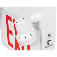 Exit Sign with Security Lights, LED, Battery Operated/Hardwired, 12-1/10" L x 11" W, English Seaboard Timber Mart