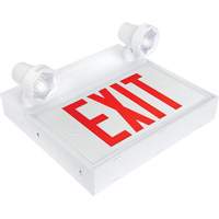 Exit Sign with Security Lights, LED, Battery Operated/Hardwired, 12-1/10" L x 11" W, English Seaboard Timber Mart
