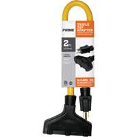 Triple Tap Adapter, Outdoor, STW, 12/3 AWG, 15 A, 3 Outlet(s), 2' Seaboard Timber Mart