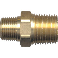 Reducing Hex Nipple, Brass, 1/2" x 3/8", NPT x NPT Seaboard Timber Mart